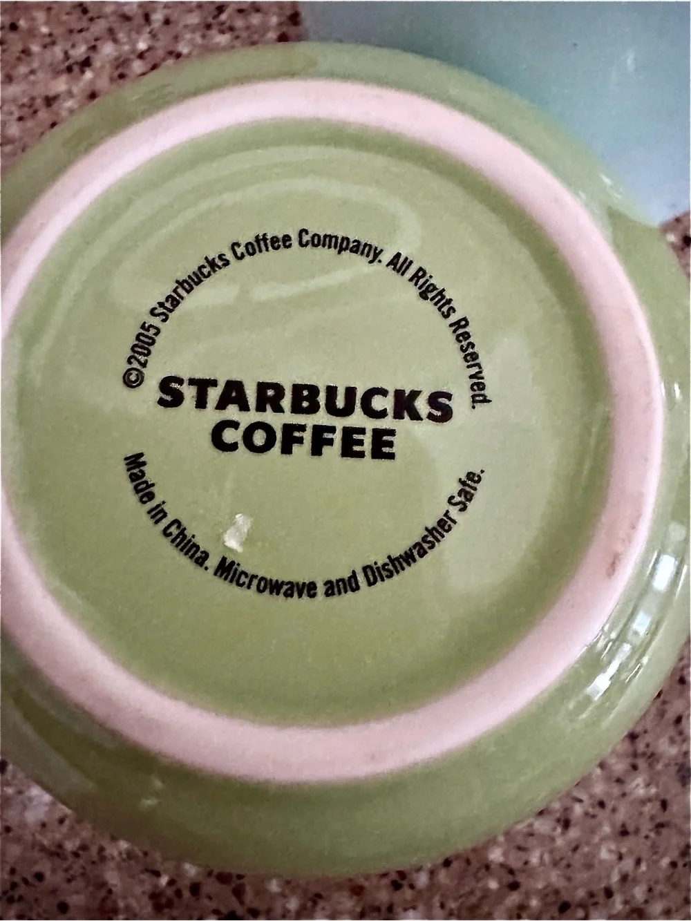 Starbucks Rate Vintage 2005 Green and Light Blue Latte Mug Set